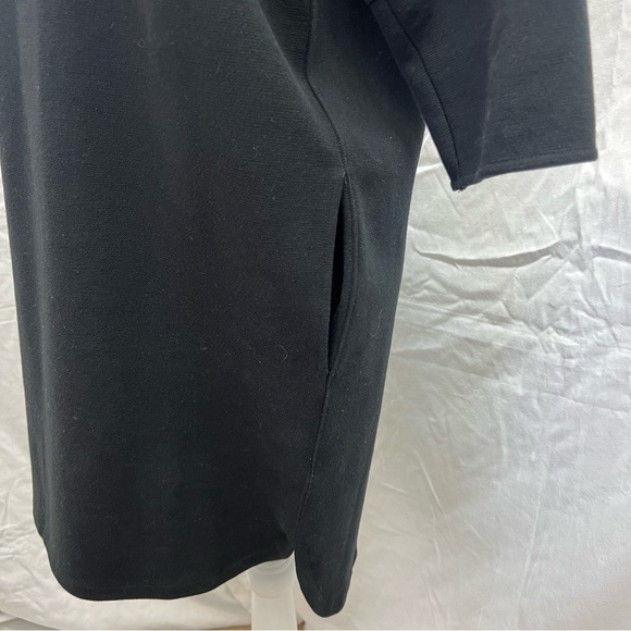 Madewell black shirt dress with zipper detail, pockets and leather trim. - Picture 9 of 13